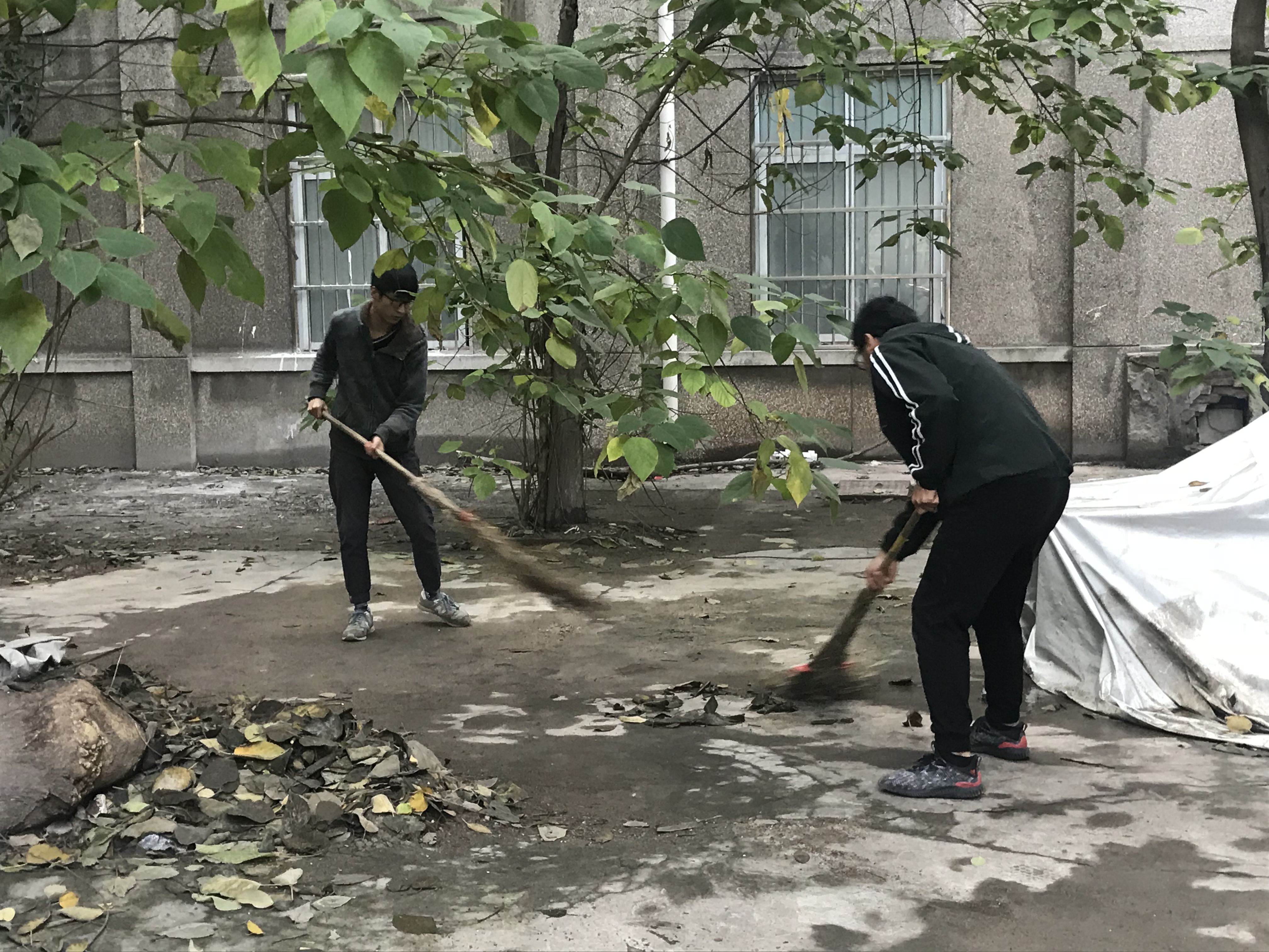 材料工程学院在金花校区开展义务劳动-西安工程大学